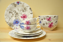 Lade das Bild in den Galerie-Viewer, Villeroy & Boch Mariefleur gris Teeset für 2 Personen und 2 Bol NEU