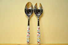 Charger l'image dans la galerie, Easy Life Garden Dreams Salatbesteck mit dekoriertem Griff NEU