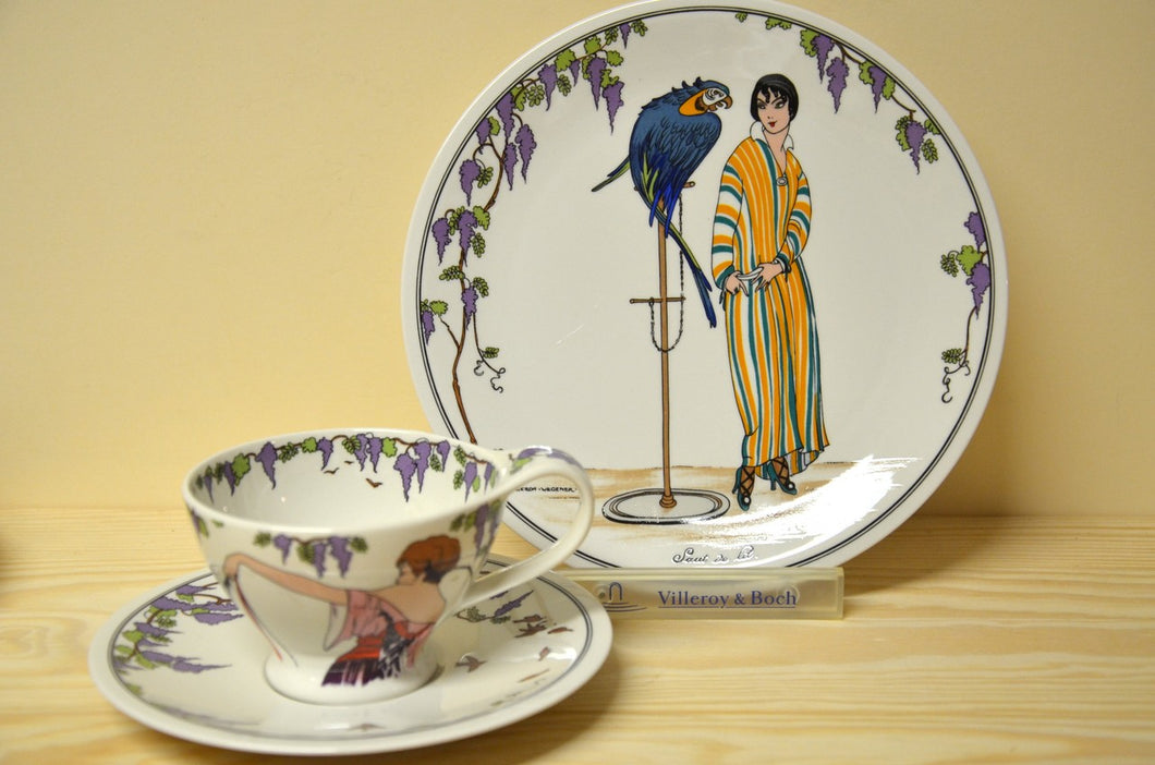 Villeroy & Boch Design 1900 Kaffeegedeck 3 teilig mit  Frühstücks / Kuchenteller Motiv 2