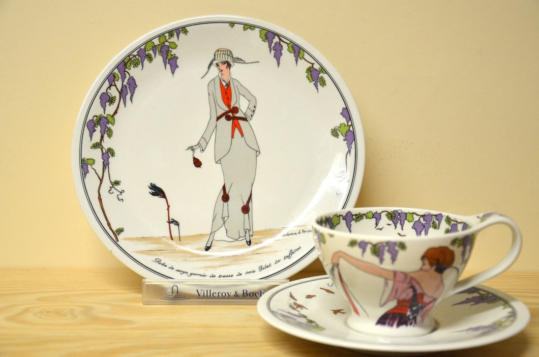 Villeroy & Boch Design 1900 Kaffeegedeck 3 teilig mit  Frühstücks / Kuchenteller Motiv 5