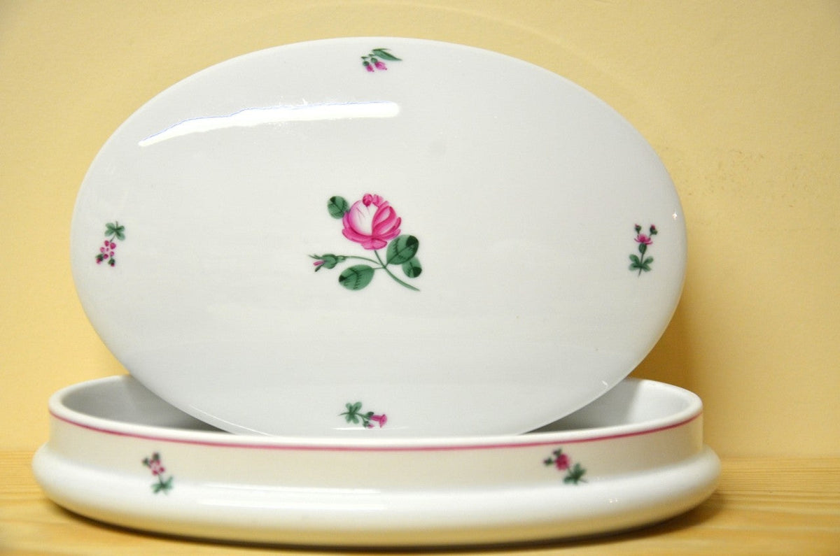 Augarten Alt Wiener Rose Schale mit Deckel – Porzellanland