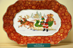 Villeroy &amp; Boch Toys Fantasy bowl oval large, Santa's sleigh with reindeer NEW