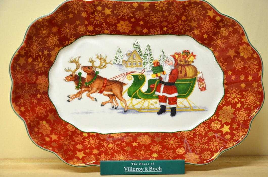 Villeroy & Boch Toys Fantasy bowl oval large, Santa's sleigh with reindeer NEW