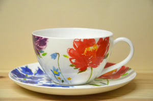 Villeroy &amp; Boch Anmut Flowers cappuccino / breakfast cup with saucer New