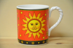 Villeroy &amp; Boch Sun, moon, stars red mug with handle