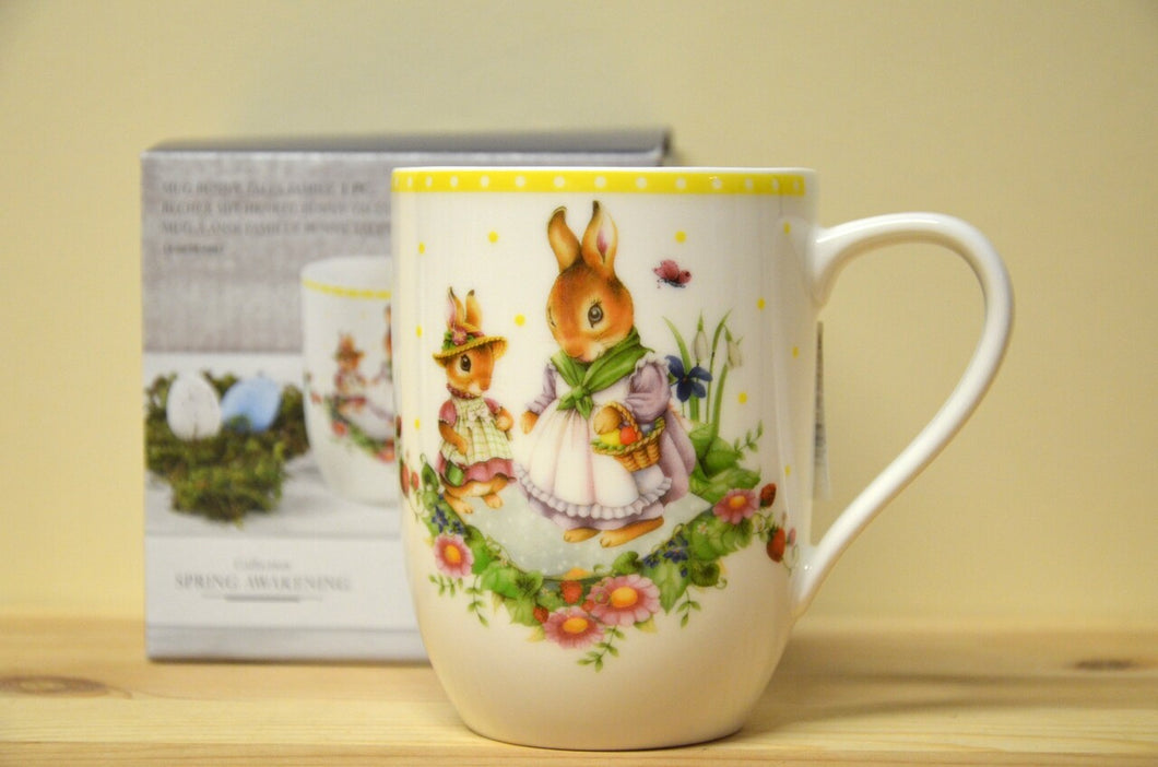Villeroy & Boch Spring Awakening mug with handle Bunny Tales Family NEW