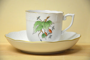 Herend rosehip coffee cup with saucer