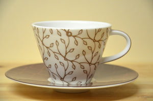 Villeroy &amp; Boch Caffee Club Caffee au Lait cup with lower floral mocha NEW