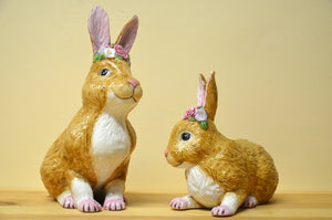 Villeroy & Boch Easter bunnies Hasenpärchen groß mit Blumenkranz NEU