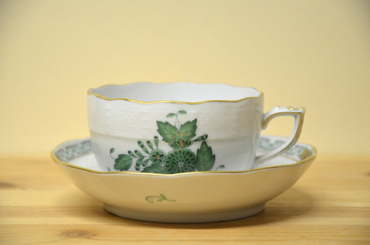 Herend Apponyi green - vert teacup with saucer – Porzellanland