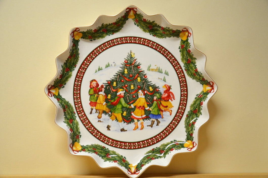 Villeroy & Boch Toys Fantasy grande assiette de Noël, motif plat Père Noël sur le toit NOUVEAU