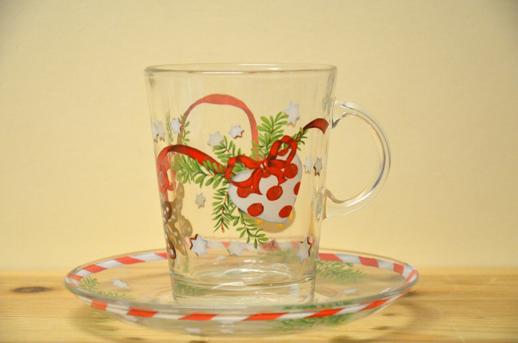 Hutschenreuther Weihnachtsleckereien Teeglas mit Untere NEU