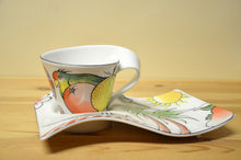 Load image into Gallery viewer, Villeroy &amp; Boch New Wave Caffee Jungle Henkelpecher mit Platte NEU
