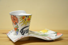 Lade das Bild in den Galerie-Viewer, Villeroy &amp; Boch New Wave Caffee Jungle Henkelpecher mit Platte NEU
