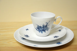 Rosenthal Romanze in blau Kaffeegedeck 3 - teilig