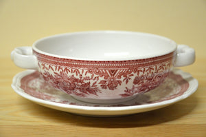 Villeroy &amp; Boch Fasan red soup bowl with saucer