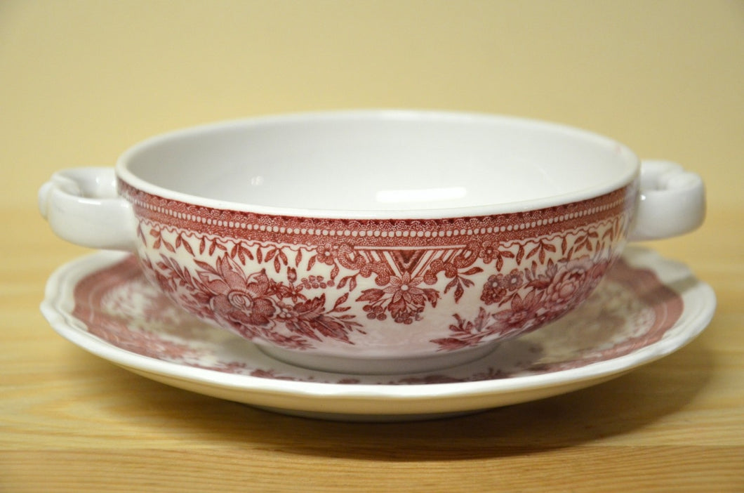 Villeroy & Boch Fasan red soup bowl with saucer