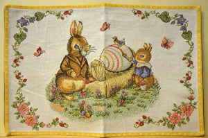 Villeroy &amp; Boch placemat Spring Fantasy rabbit father with son NEW