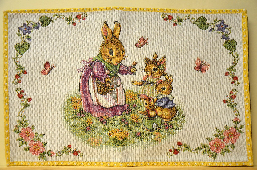 Villeroy & Boch placemat Spring Fantasy rabbit family NEW